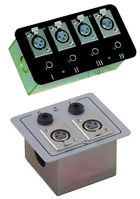 Metal AV Wall Plate - Choice Of 2 Or 4 XLR Sockets & 6.35mm (1/4 ) Jack Sockets • £15