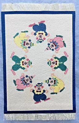 Cute Vintage Dollhouse Miniature Childs Room Clowns Fringed  Rug  1/12 Scale • $4.99