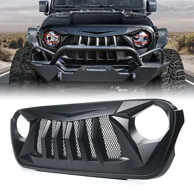 Front Hood Grille Mesh Matte Black For 2018-2023 Jeep Wrangler JL Gladiator JT • $134.98