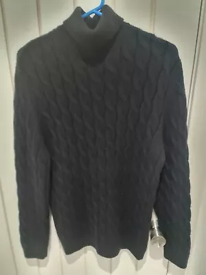 Zara Roll Neck Sweater Size Large Mens Black RRP £59.99 • £29.99