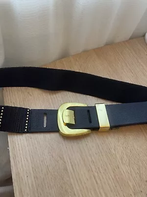 Michael Kors Black Faux Leather Stretchy Belt 40” • $29