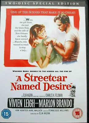 A Streetcar Named Desire (DVD 2 Disc) Marlon Brando Vivien Leigh • £3.99