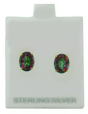 MYSTIC TOPAZ 5.56 Cts STUD EARRINGS .925 STERLING SILVER - New With Tag • $29.44