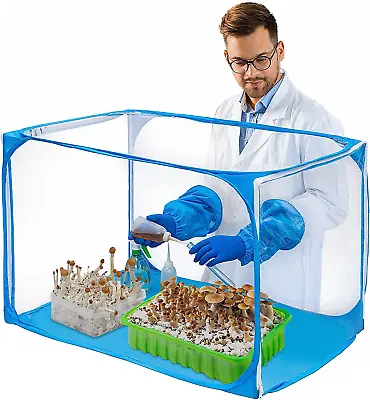 35.5x23.5x23.5  Mushroom Grow Kit - Portable Mycology Station (Blue) • $45.69