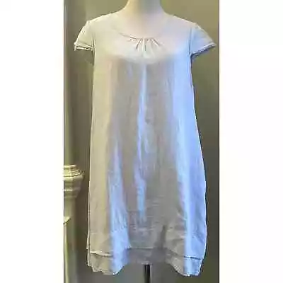 Malvin Dress Womens Sz M / 8 Love Linen Light Blue Shift With Pockets Germany • $23.84