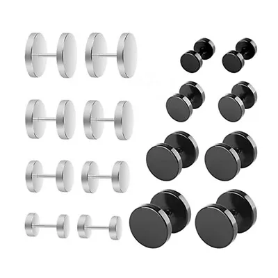 High Polished Surgical Steel Screw Flat Back Disc Stud Earrings For Women Men • $5.79