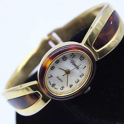 Vintage Xanadu Watch Womens Gold Tone Steel Bracelet Oval Mother Of Pearl Quartz • $12.99