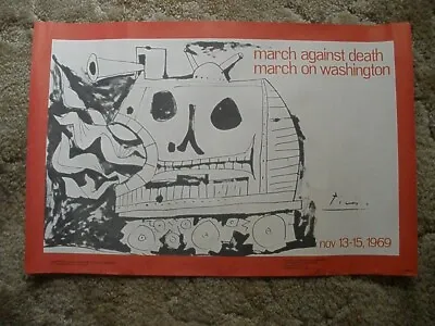 1969 Picasso March Against Death Anti-Vietnam War Poster March On Washington • $126
