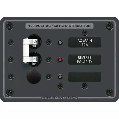 Blue Sea 8029 Marine Traditional Metal Panel - AC Main + 1 Positions • $128.97