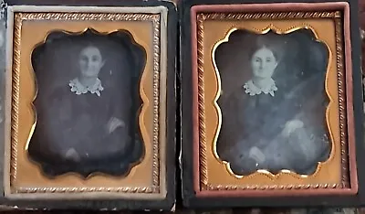 2 Dags Same Woman Antique Daguerreotype Ninth Plates American Photograph • $89