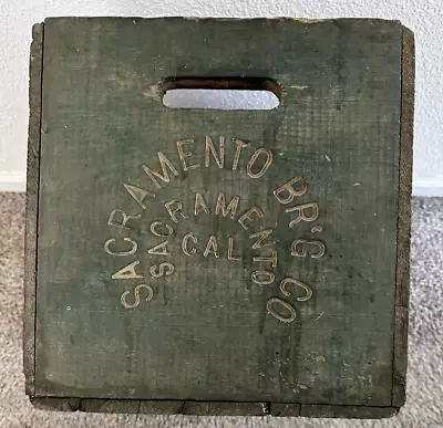 Vintage 1920's SACRAMENTO BREWING COMPANY Wood Crate  BOTTLE Delivery BOX Beer • $85