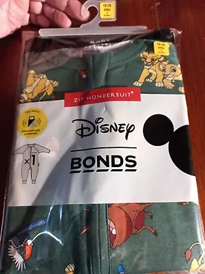 😇  Bonds Wondersuit Long Baby Disney Lion King Size 2 New In Packet Green Suit • $46.96