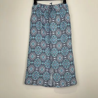 Laura Ashley Skirt 100% Linen Blue Multi Print Pocket Womens New Sizes 8 - 12 • £7