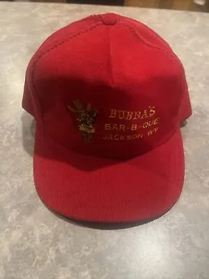 Vintage BUBBA's BAR-B-QUE Jackson Wyoming (Adjustable Snap Back) Corduroy Cap • $25.39