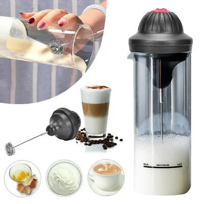 Milk Frother Automatic Coffee Hot & Cold Warmer Whisk Electric Mixer Jug Cup UK • £8.75