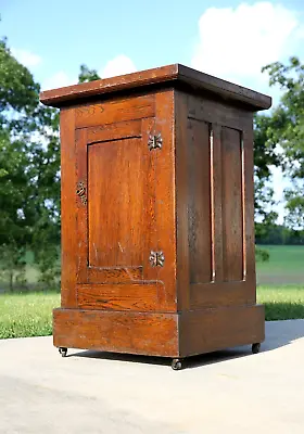 $1650 • Buy Antique Apothecary Cabinet Wood Counter Kitchen Island Oak Slot Machine Stand 