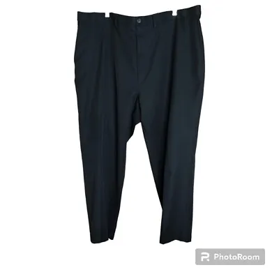 -567 Haggar Cool 18 Pro Mens Golf Pants Sz 46 X 29 Black Front Classic Fit Men • $24.99