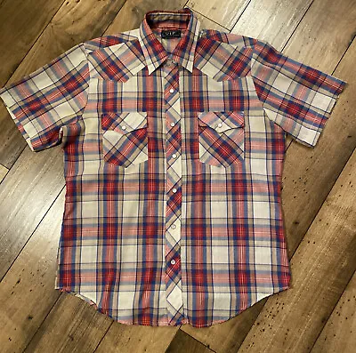 V.I.P. Men's  Short Sleeve Collared Western Style Multicolored ￼Shirt • $10.99