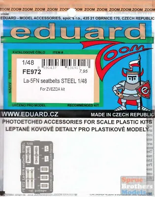 EDUFE972 1:48 Eduard Color Zoom PE - La-5FN Seatbelts [STEEL] (ZVE Kit) • $13.24