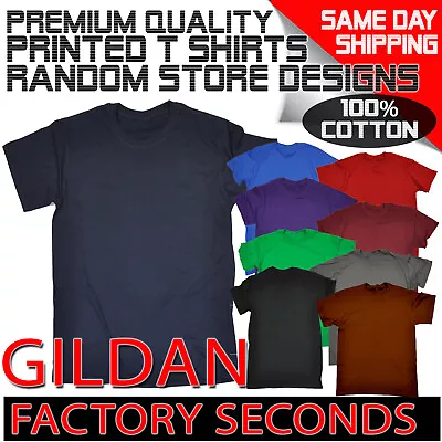 Factory Second T Shirts X10 Men's 100% Cotton GILDAN Cheap Gift Gifts • $35.40