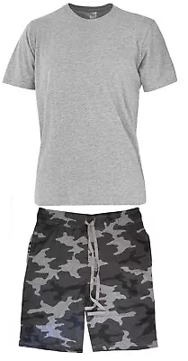 New Boys Camo Army Print Short Pyjama Set Cotton T-Shirt Lounge Shorts Nightwear • £8.99