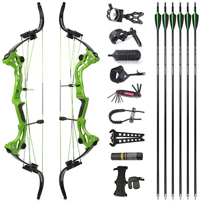 40-55lbs Recurve Bow Hunting Fishing 320FPS Compound Bow Archery Target Shooting • £298.02