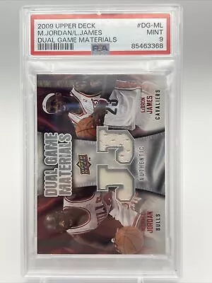 Michael Jordan Lebron James Dual Patch Game Materials Upper Deck 2009-10 PSA 9 • $1500