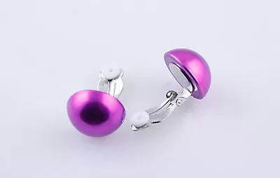 1 Pair Clip On Faux Pearl Button Stud Earrings Non-Pierced Size:20mm • $5.99