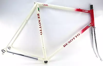 Benotto 3000 Bicycle Frame Set Red 59cm Campagnolo W Pantograph Chrome Fork NOS • $900