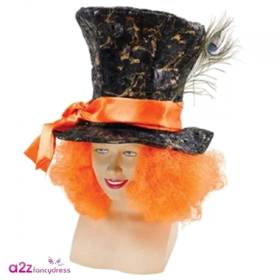 £13.99 • Buy Adult Mad Hatter Hat W/Hair Book Day Wonderland Alice Tea Party Fancy Dress Hat