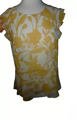 Cabi Blouse Sleeveless Yellow/white Polyester Size M • $9.99