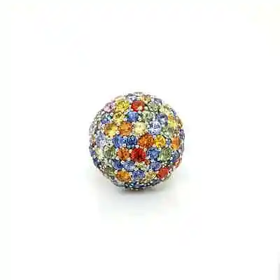 Excellent Round Cut Multi Color Sapphire & White CZ 41 CT Fabulous Cocktail Ring • $199