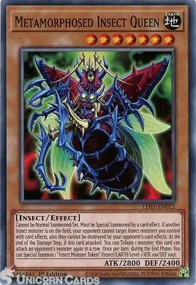 LDS1-EN072 Metamorphosed Insect Queen Common 1st Edition Mint YuGiOh Card • £0.99