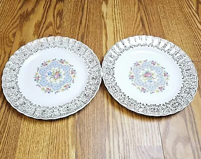 EUC Vintage LIMOGES USA Lyric 1K-S 384-X   22K Gold Lot 2 - 10” Dinner Plates EC • $28.94