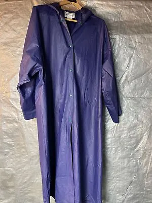 Vintage Kenn Sporn Wippette Long Vinyl Blue/purple? Rain Coat Size M • $37.28