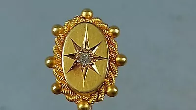 Antique 15ct Gold Diamond Stick Pin Etruscan • £69.99