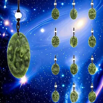 Jade Zodiac Pendant Men Gemstones Jewelry Natural Green Necklace Charm Gemstone • £4.80