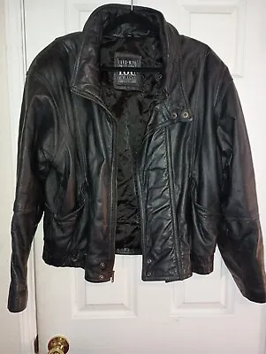 I.O.U. Genuine Leathe Jacket Vintage Zip Button Closure Mens Size Large • $18