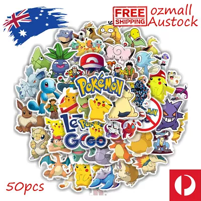 50pcs Pokemon Go Friends Pikachu Vinyl Decal  Kid Stickers Laptop Phone Bottle • $3.99