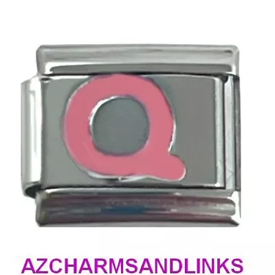 Pink Letter Q Italian Charm Bracelet Link Compatible With All 9mm Charms #Pink-Q • $2.39