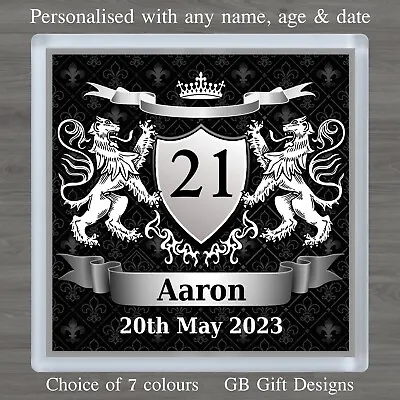 Personalised Birthday Coaster 16th 18th 21st 30th 40th 50th 60th Any Age Gift • £4.25