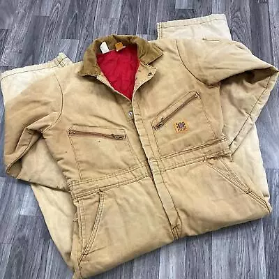 BIG BEN By WRANGLER Snap & Zip Brown Insulated Work Coveralls Mens S 34/36 Short • $38.80