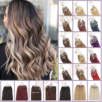 Micro Ring Loop Human Hair Extensions Micro Beads Micro Link 100% Real Remy Hair • $27