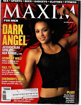Maxim Magazine October 2000 Jessica Alba Charlie Sheen Gena Lee Nolin • $8.17