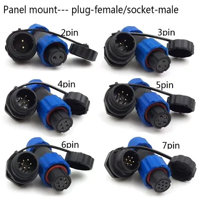 SD13 2 3 4 5 6 7 Pin Waterproof Connectors Aviation AC DC Power Plug Receptacle • $4.24