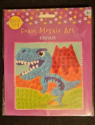 CRAFT TIME Glitter Mosaic Art Set Glitter Foam Sticker Children's Craft DINOSAUR • £2.69