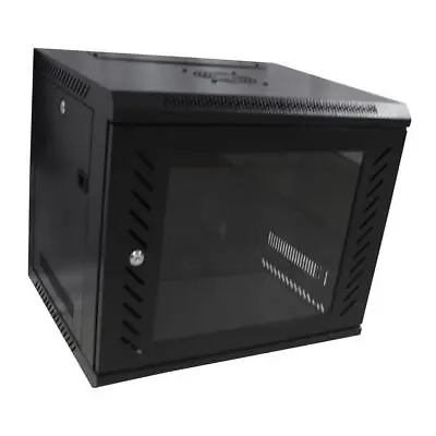 9U Wall Mount Network Server Cabinet Enclosure Rack With Cooling Fan Black • $89.99