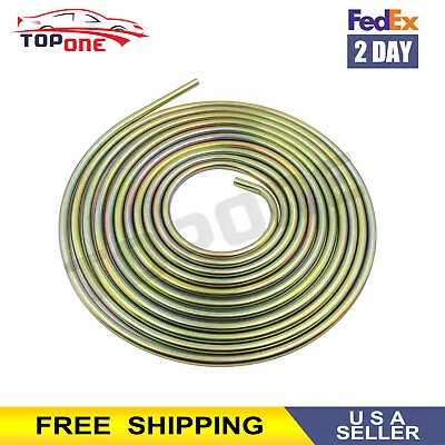 3/8 OD 25Ft Coil Roll Copper-Plated Brake Fuel Line Tubing Kit • $25.88