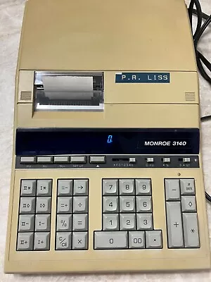 Vintage Monroe 3140 Desktop Printing Calculator Adding Machine 12 Digit • $24.99