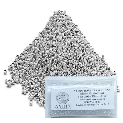 5 Oz Troy Ounces Silver Poured Shot .999+ Fine Silver - IN STOCK Free Shipping • $153.27